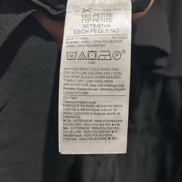 NWT Banana Republic Petite Black Ruffled Sleeveless Dress, XXS Petite - Picture 7 of 7